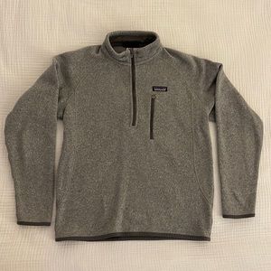 Mens Patagonia heather grey quarter zip pullover